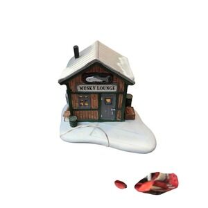 Lemax 2001 Muskie Lounge Village Collection 14666 Snow mobil needs reglued